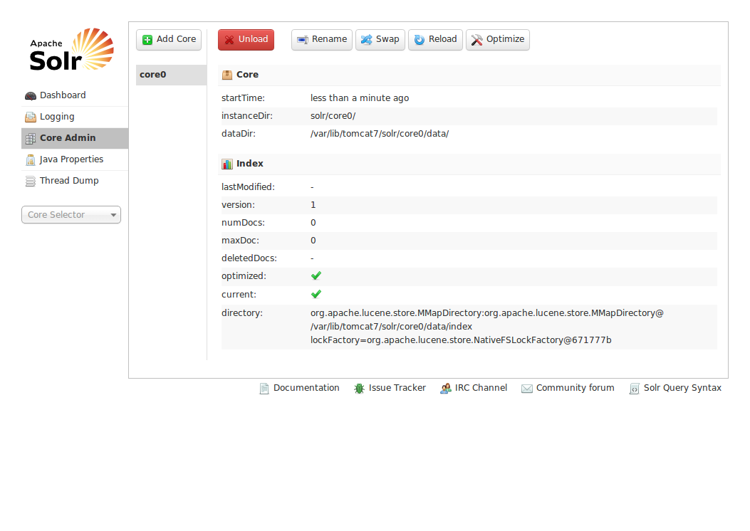 Primer core de Solr