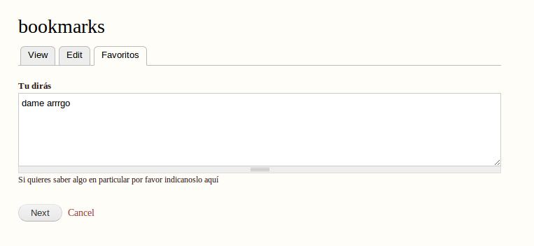 vbo custom user settings form